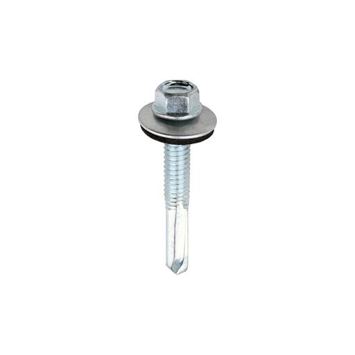 TIMCO Metal Construction Heavy Section Screws - Hex - Epdm Washer - Self-Drilling - Zinc (5.5 x 38, Bag of 100)