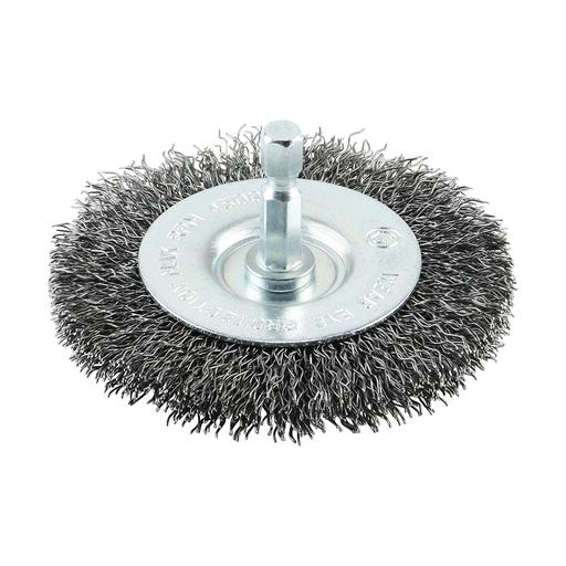 TIMCO Drill Wheel Brush - Crimped Steel Wire (75mm, Blister Pack of 1)