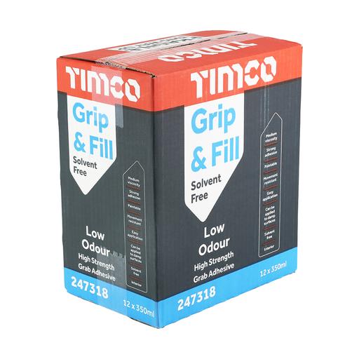TIMCO Grip & Fill - Solvent Free - White (350ml, Cartridge of 1)