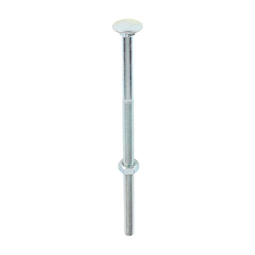 TIMCO Carriage Bolts & Hex Nuts - Zinc (M10 x 220, Box of 10)
