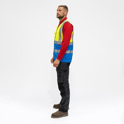 TIMCO Hi-Visibility Executive Vest - Yellow & Blue (Small, Bag of 1)
