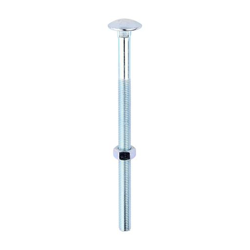 TIMCO Carriage Bolts & Hex Nuts - Zinc (M12 x 200, Box of 10)