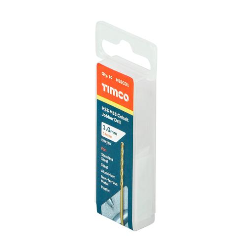 TIMCO Ground Jobber Drills - Cobalt M35 (1.0mm, Tube of 10)