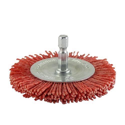 TIMCO Drill Wheel Brush - Nylon (75mm, Blister Pack of 1)