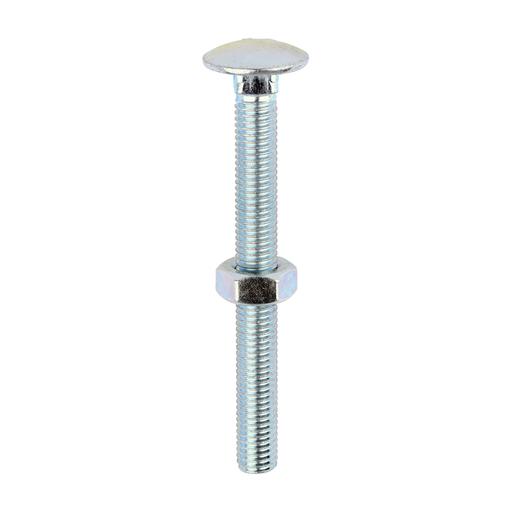 TIMCO Carriage Bolts & Hex Nuts - Zinc (M10 x 100, Box of 25)