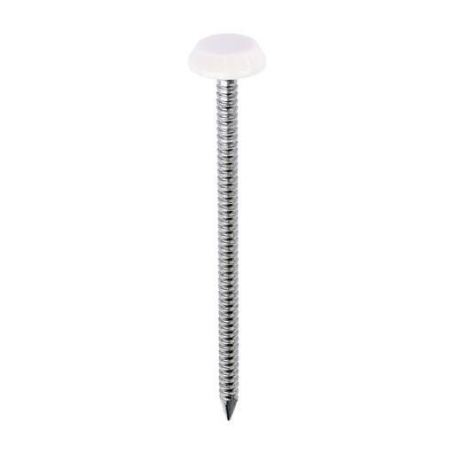 TIMCO Polymer Headed Nails - A4 Stainless Steel - Cream (65mm, Box of 100)