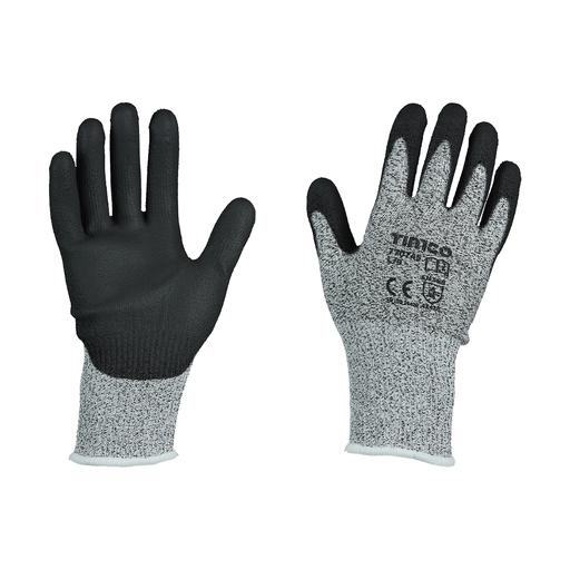 TIMCO High Cut Gloves - Pu Coated Hppe Fibre With Glass Fibre (X Large, Backing Card of 1)