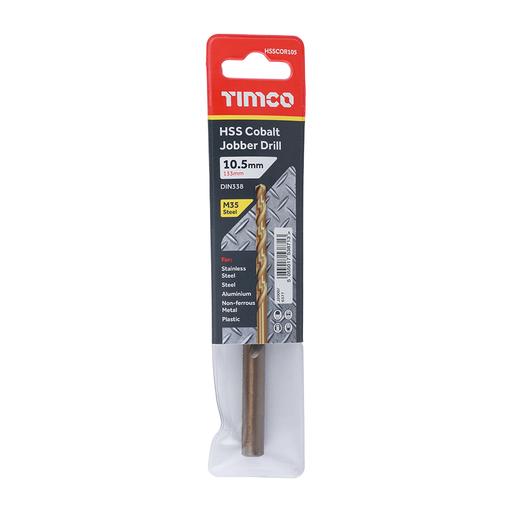 TIMCO Ground Jobber Drills - Cobalt M35 (10.5mm, Wallet of 1)