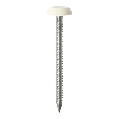 TIMCO Polymer Headed Pins - Stainless Steel - White (50mm, TIMpac of 25)