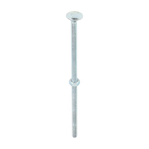 TIMCO Carriage Bolts & Hex Nuts - Zinc (M6 x 150, Box of 50)