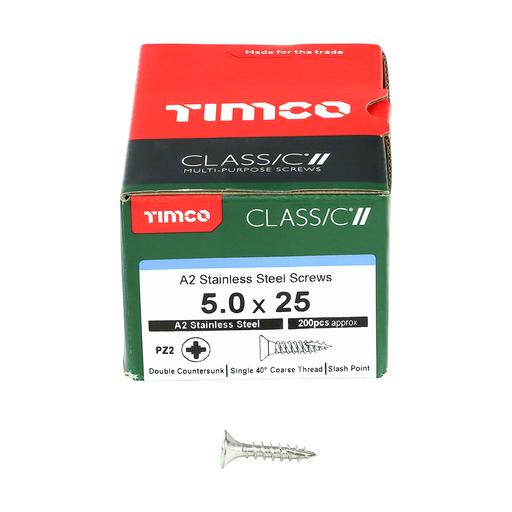 TIMco Classic Multi-Purpose Screws - PZ - Double Countersunk - Stainless Steel 5.0x25mm