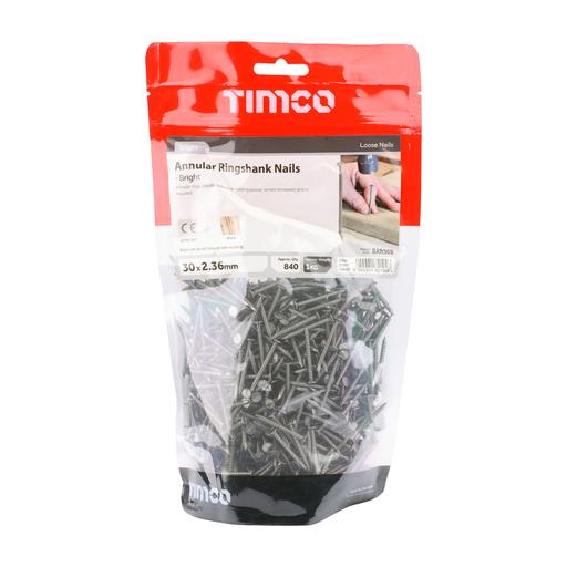 TIMCO Annular Ringshank Nails - Bright (30 x 2.36, TIMbag of 1)