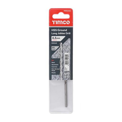 TIMCO Ground Long Jobber Drills - HSS M2 (4.5mm, Wallet of 1)