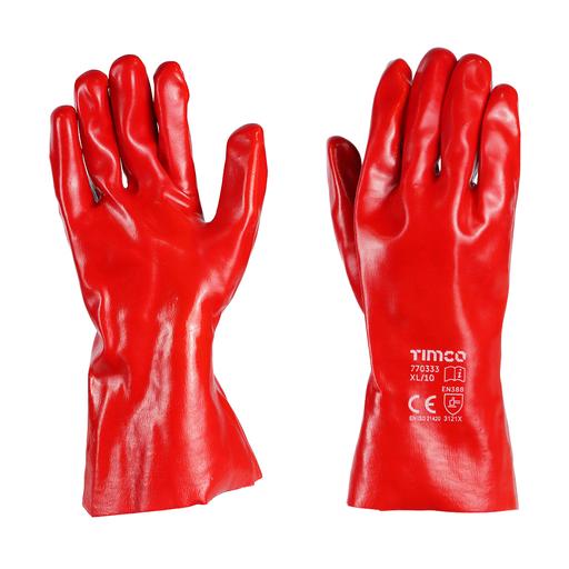TIMCO Pvc Gauntlets - Pvc Coated Cotton Interlock (X Large, Backing Card of 1)