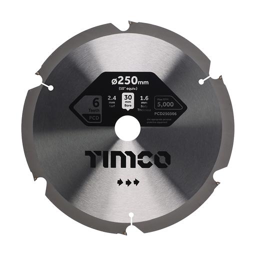 TIMCO Pcd Fibre Cement Saw Blade (250 x 30 x 6T, Clamshell of 1)
