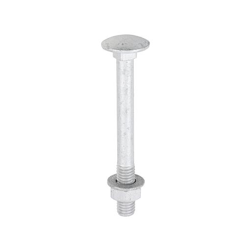 TIMCO Carriage Bolts Hex Nuts & Form A Washers - Dome - Exterior - Silver (M8 x 75, TIMbag of 10)