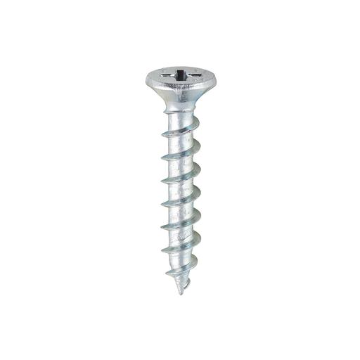 TIMCO Window Fabrication Screws - Countersunk With Ribs - PH - Single Thread - Gimlet Point - Zinc (4.3 x 25, Box of 1000)