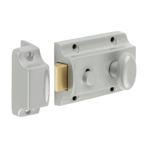 TIMCO Traditional Nightlatch - Silver (91 case / 60 backset, Box of 1)