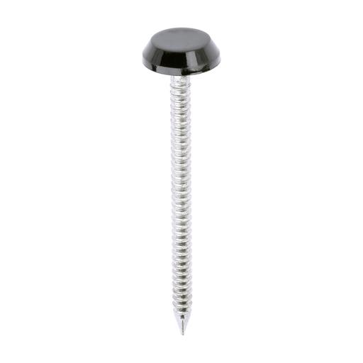 TIMCO Polymer Headed Nails - A4 Stainless Steel - Black (50mm, Box of 100)