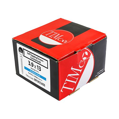 TIMCO Metal Tapping Screws - PZ - Countersunk - Self-Tapping - A2 Stainless Steel (3.9 x 13, Box of 200)