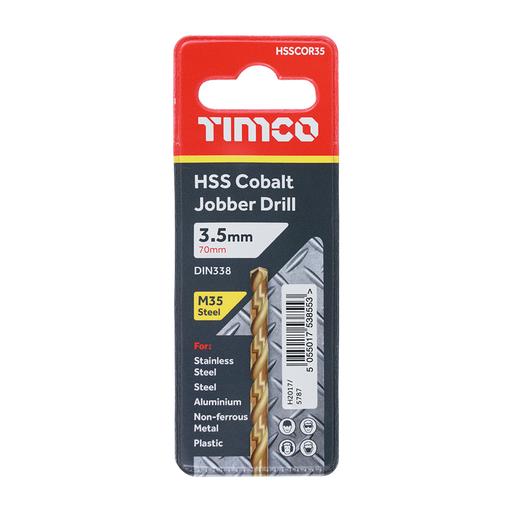 TIMCO Ground Jobber Drills - Cobalt M35 (3.5mm, Wallet of 1)