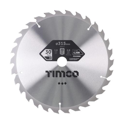 TIMCO Circular Saw Blade - General Purpose - Coarse/Medium (315 x 30 x 30T, Clamshell of 1)