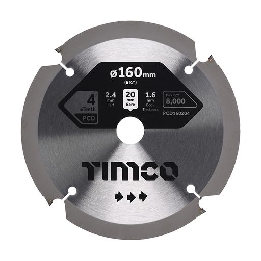 TIMCO Pcd Fibre Cement Saw Blade (160 x 20 x 4T, Clamshell of 1)