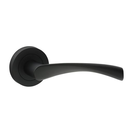 TIMCO Edleston Lever On Rose Handles - Matt Black (51mm, Blister Pack of 1)