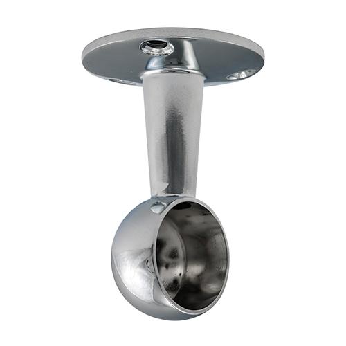 TIMCO End Brackets - For Round Tube - Polished Chrome (25mm, TIMpac of 2)