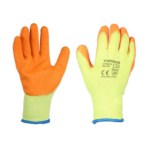 TIMCO Eco-Grip Gloves - Crinkle Latex Coated Polycotton - Multi Pack (X Large, Bag of 12)