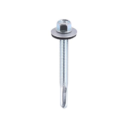 TIMCO Metal Construction Heavy Section Screws - Hex - Epdm Washer - Self-Drilling - Zinc (5.5 x 55, Bag of 100)