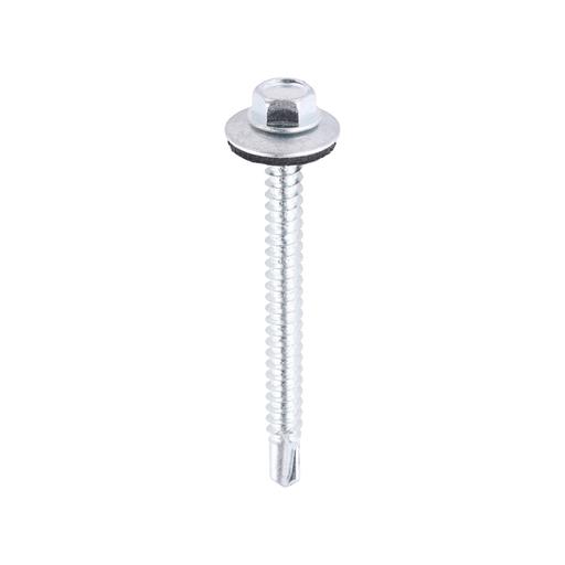 TIMCO Metal Construction Light Section Screws - Hex - Epdm Washer - Self-Drilling - Zinc (5.5 x 60, Bag of 100)