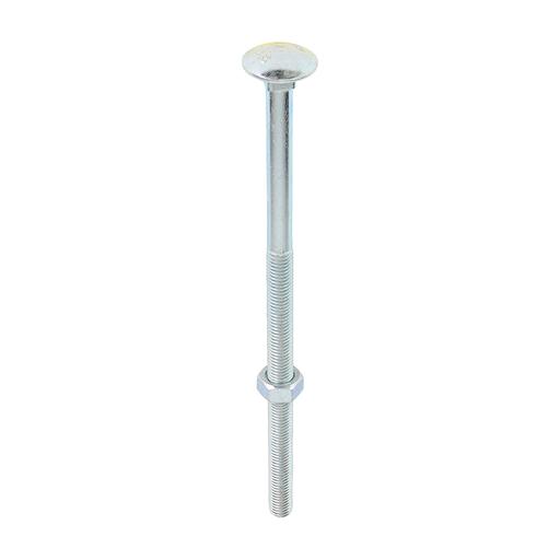 TIMCO Carriage Bolts & Hex Nuts - Zinc (M12 x 240, Box of 10)