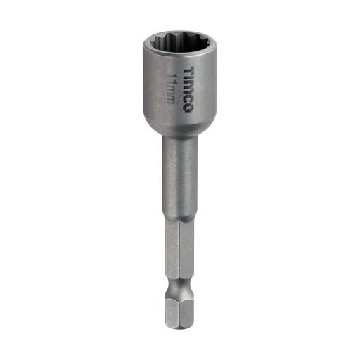 TIMCO Magnetic Socket Driver Bit - Bi-Hex (11 x 65, Blister Pack of 1)