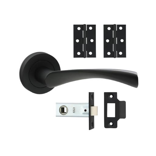 TIMCO Edleston Lever On Rose Door Pack - Matt Black (Mixed, Box of 1)