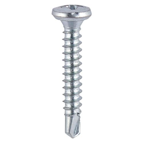 TIMCO Window Fabrication Screws - Friction Stay - Shallow Pan Countersunk - PH - Self-Tapping - Self-Drilling Point - Zinc (4.8 x 19, Box of 1000)