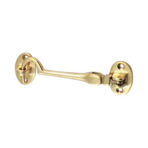 TIMCO Cabin Hook - Polished Brass (100mm, Bag of 1)