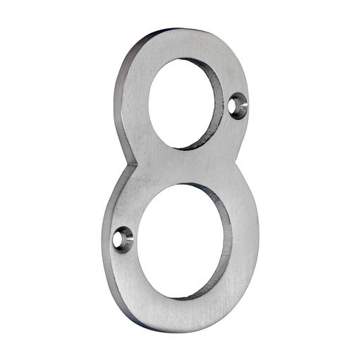 TIMCO Door Numeral 8 - Satin Chrome (75mm, Bag of 1)