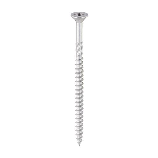 TIMCO C2 Exterior Strong-Fix - PZ - Double Countersunk With Ribs - Twin-Cut - Silver (6.0 x 100, Box of 100)