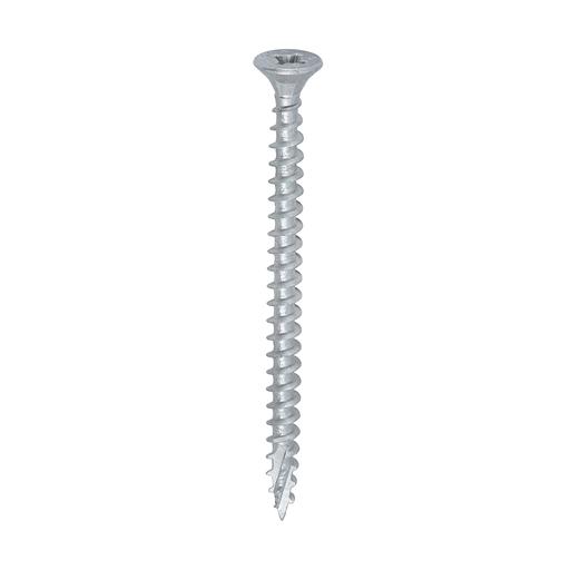TIMCO C2 Exterior Strong-Fix - PZ - Double Countersunk With Ribs - Twin-Cut - Silver (5.0 x 70, Box of 200)