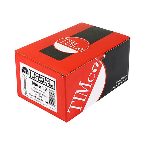 TIMCO Roofing Bolts With Square Nuts - Zinc (M8 x 140, Box of 50)