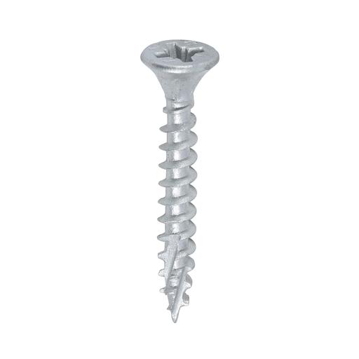 TIMCO C2 Exterior Strong-Fix - PZ - Double Countersunk With Ribs - Twin-Cut - Silver (4.0 x 30, Box of 200)
