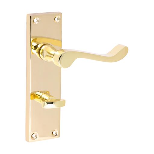 TIMCO Victorian Scroll Bathroom Handles - Polished Brass (152 x 42, Blister Pack of 1)