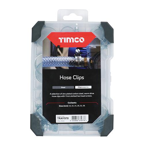TIMCO Mixed Tray - Hose Clips (25pcs, Tray of 25)