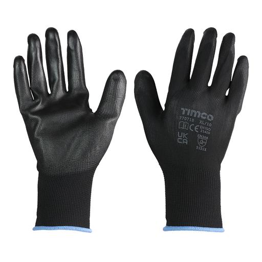 TIMCO Durable Grip Gloves - Pu Coated Polyester - Multi Pack (X Large, Bag of 12)