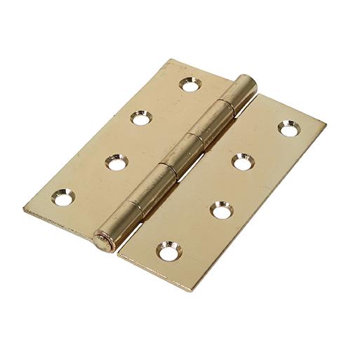 TIMCO Plain Butt Hinge - Fixed Pin (1838) - Electro Brass (100 x 70, Plain Bag of 1)