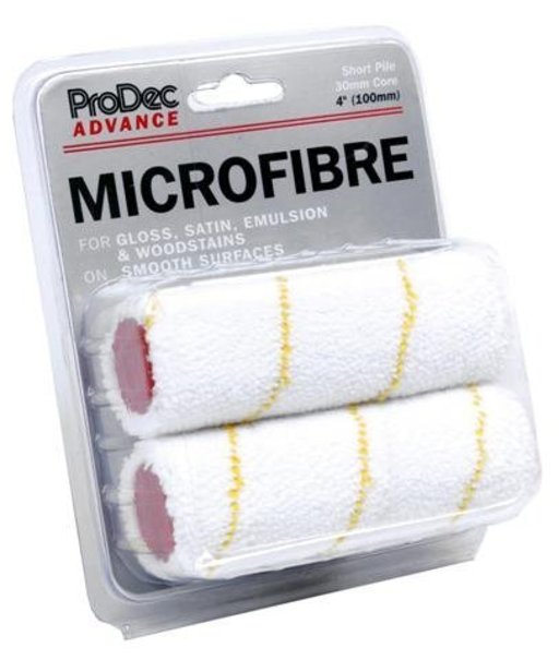 ProDec Short Pile Microfibre Roller Refills, 100 mm, 2 pcs