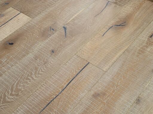 Blanko Budget Huelva, Engineered Oak Flooring, Smoked Grey, Saw Mark, Distressed & Oiled, 220x15x1900mm