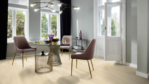 Boen Andante Ash White Engineered 3-Strip Flooring, White Stained, Matt Lacquered, 215x14x2200mm