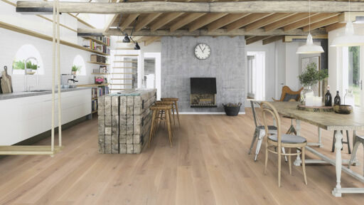 Boen Animoso Oak Engineered Flooring, White, Brushed, Oiled, 14x209x2200mm